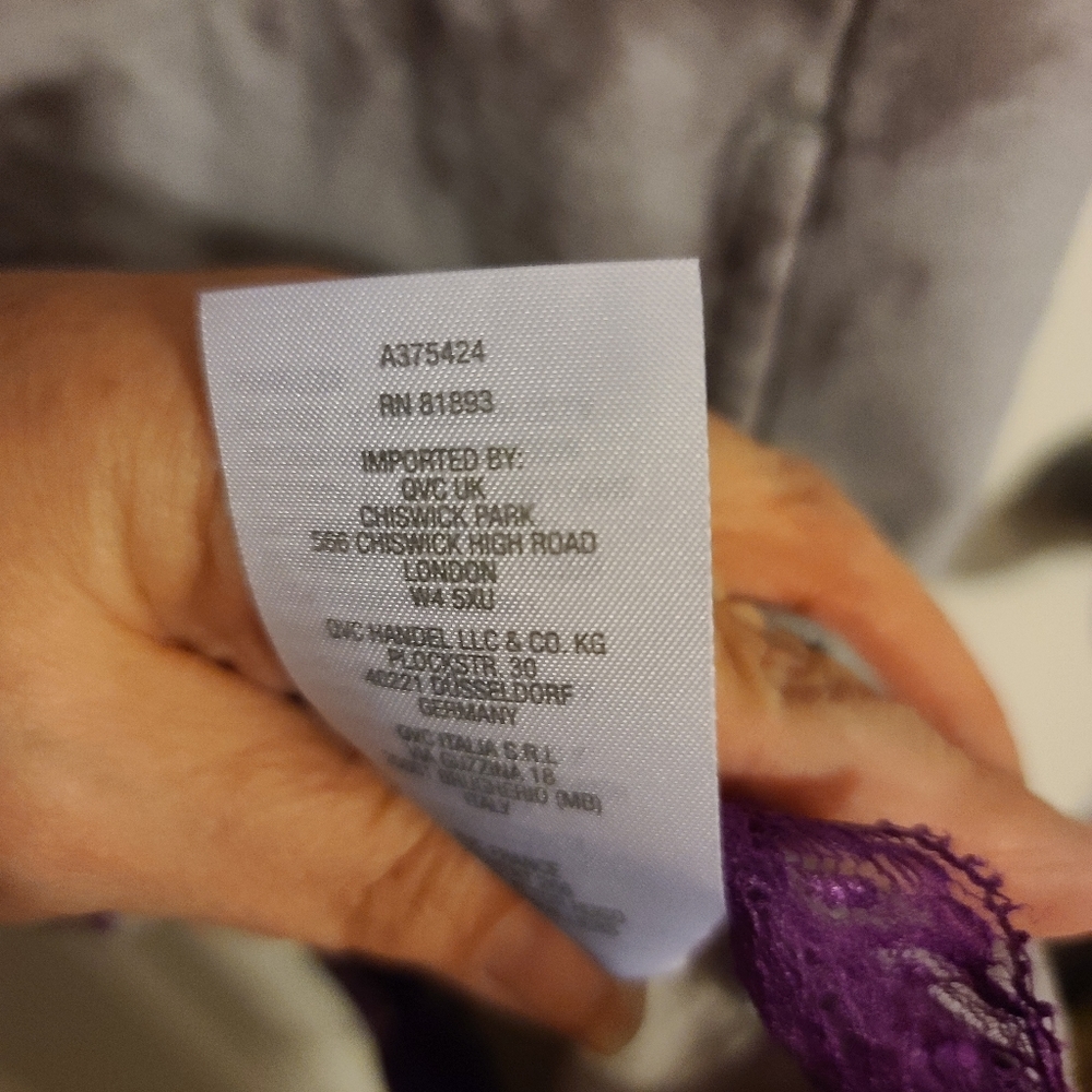 LOGO Lori Goldstein 2X Purple Embroidered Gray Top - Picture 4 of 4